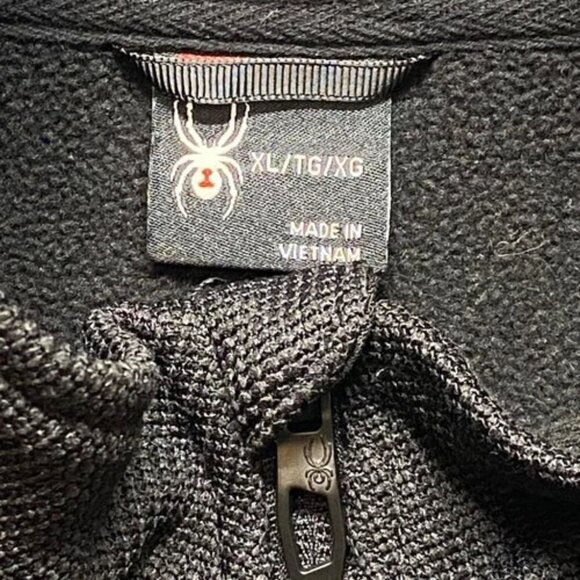 Spyder Bonded Fleece Jacket Men's XL Black Full Zip Outdoor Sportwear $129 MSRP - Picture 5 of 5